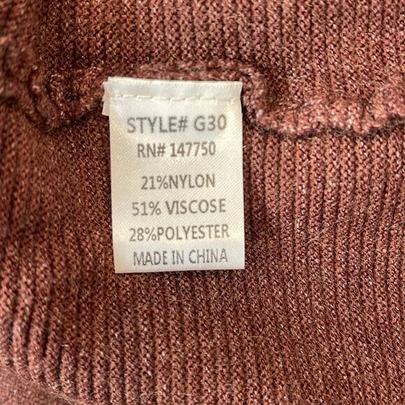 Chocolate Brown Collared Cutout V cropped sweater - Picture 3 of 5